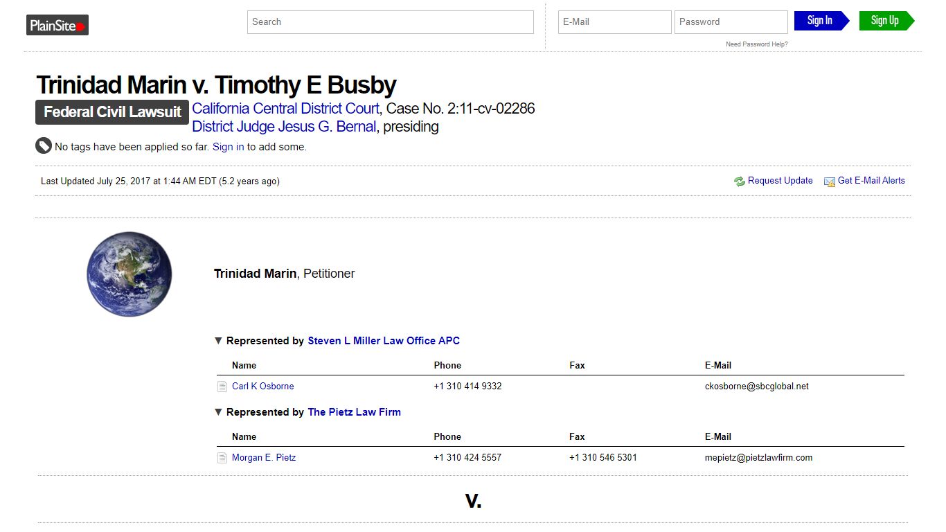 Trinidad Marin v. Timothy E Busby :: California Central District Court ...